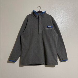 Columbia Men's PFG Harborside II Fleece Pullover In Grey with Blue Accents XL